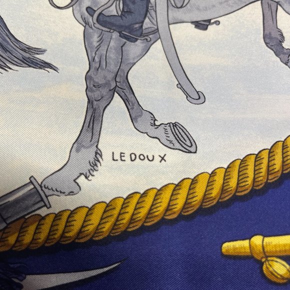 Hermes scarf Carre 90 Navy Blue Silk100% - Picture 12 of 13